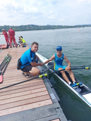 Rowing athletes perform at the 2022 World Championships in Veras (Italy)